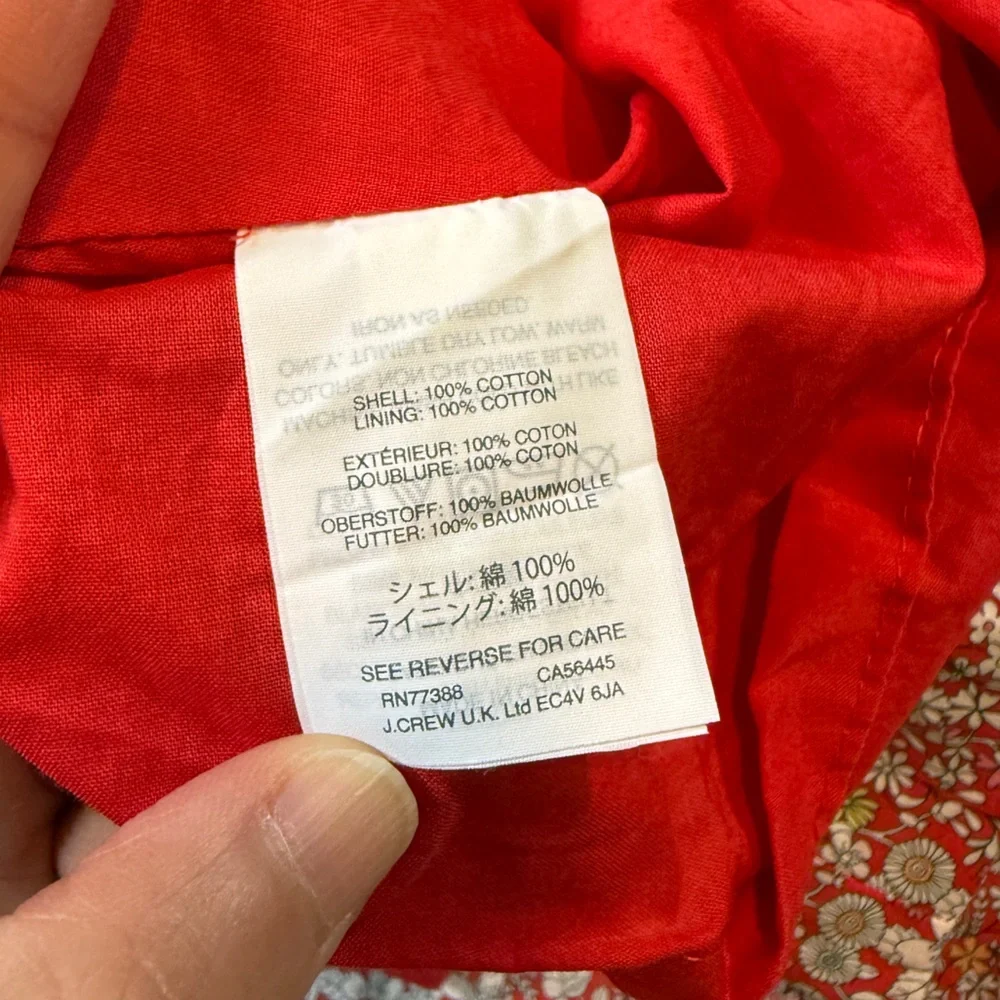 J. Crew Strapless Red Floral Dress-size 12